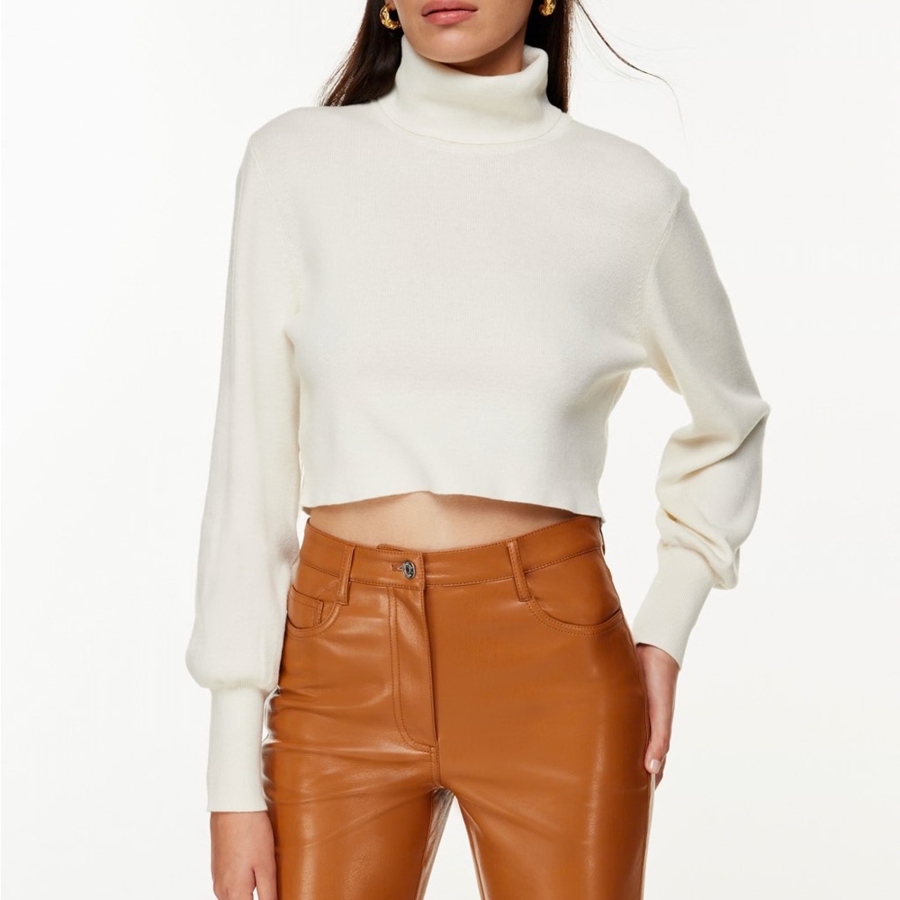 Aritzia Wilfred Rebecca Crop Turtleneck Sweater